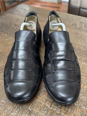 Cole Haan Fisherman Woven Leather Slip-On Loafer Shoe Air Sz 11 M Made Italy
